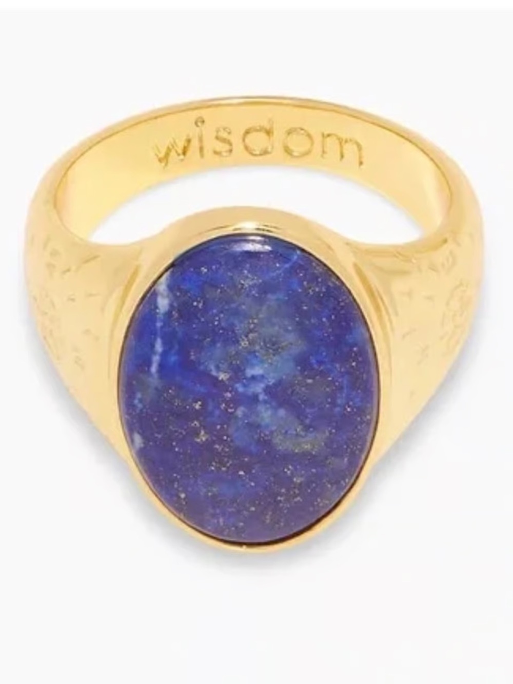 Gorjana Gold Ring with Blue Lapis Oval Stone size 7 - Picture 2 of 5